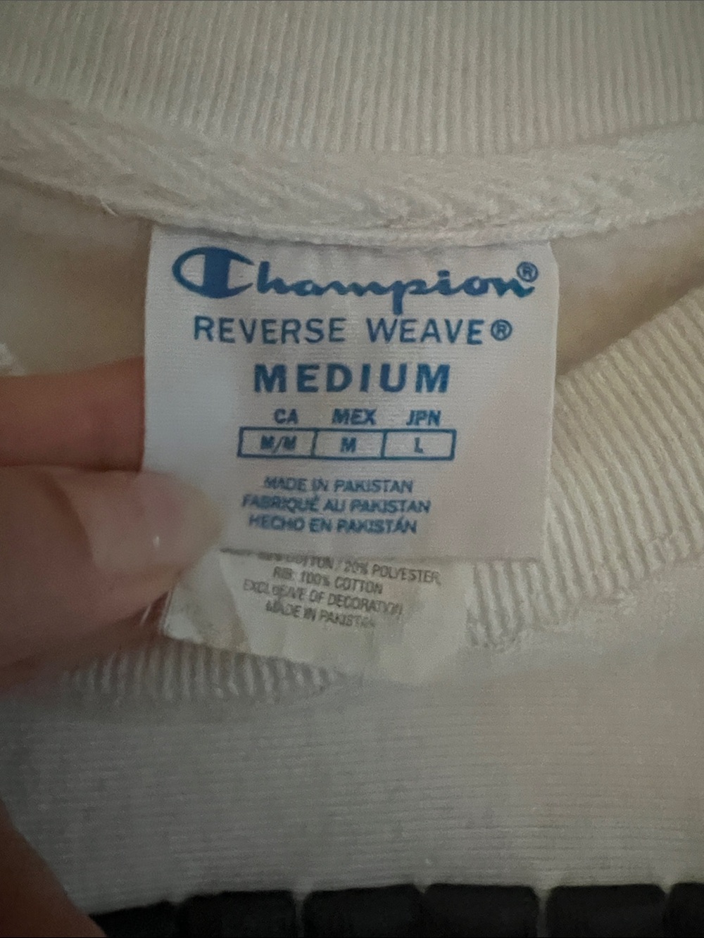 Nashville White Cropped Champion Sweatshirt (M) - Picture 5 of 6